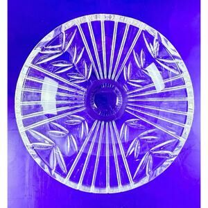 VTG Crystal Bowl Dish Clear Hand Cut Thick Heavy Fruit Candy 7”